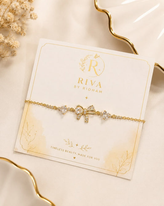 White stone Bow Bracelet