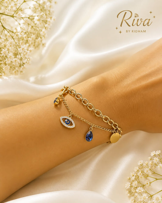 Rose Gold Evil Eye Bracelet