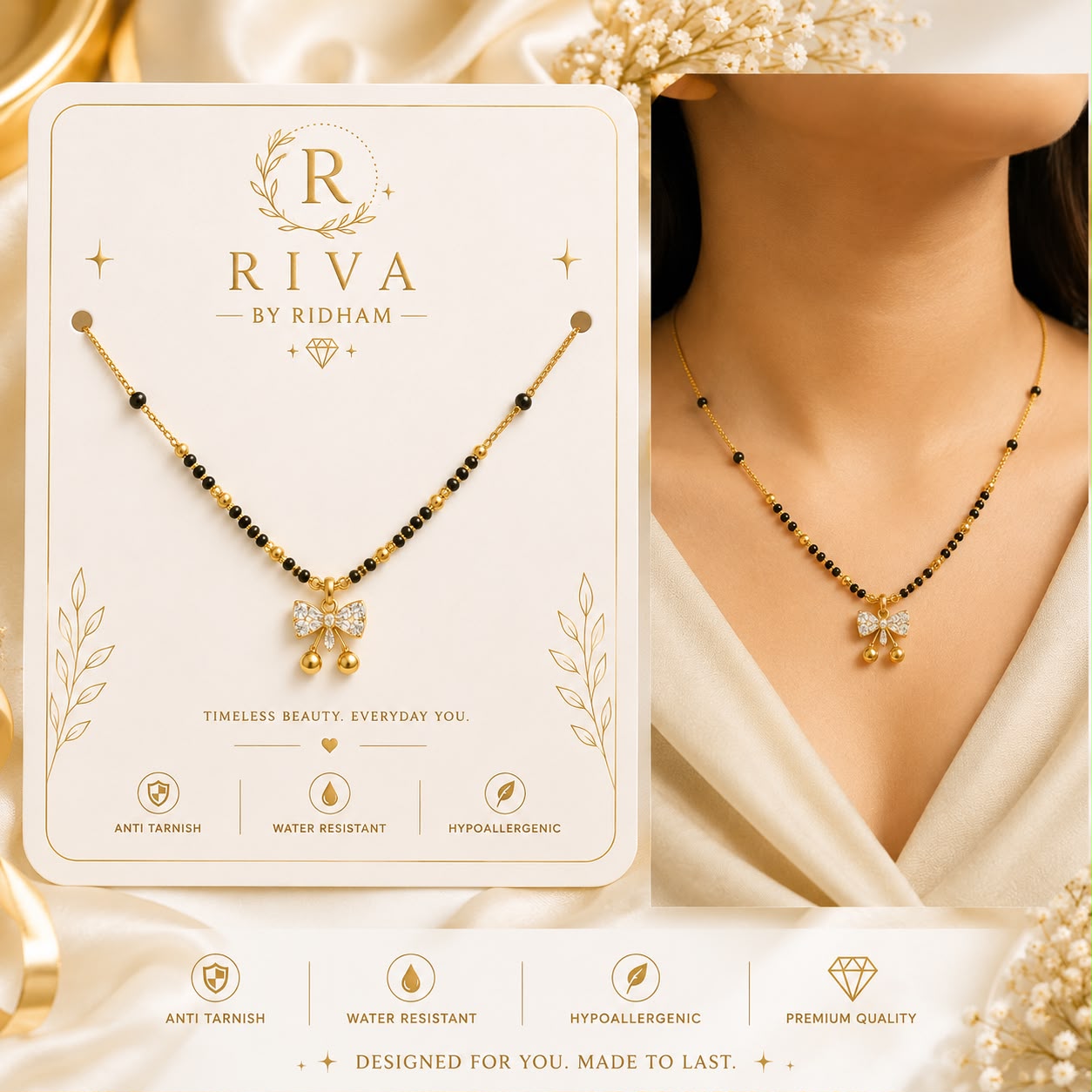 Bow shaped Mangalsutra With chain