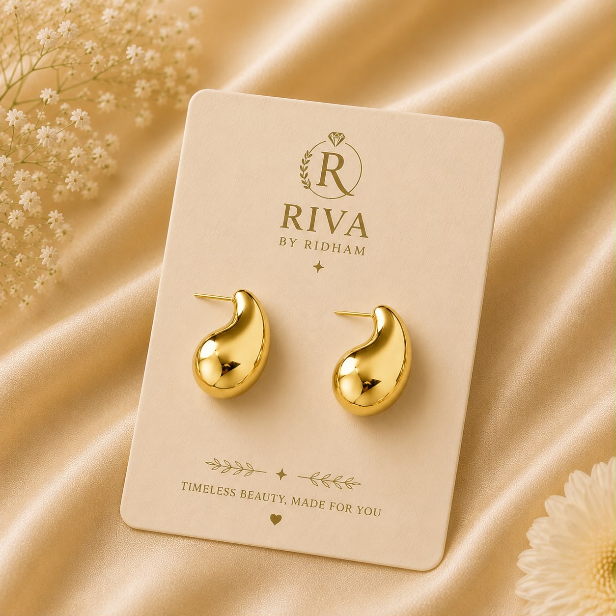Chunky Dome shaped Gold Earings