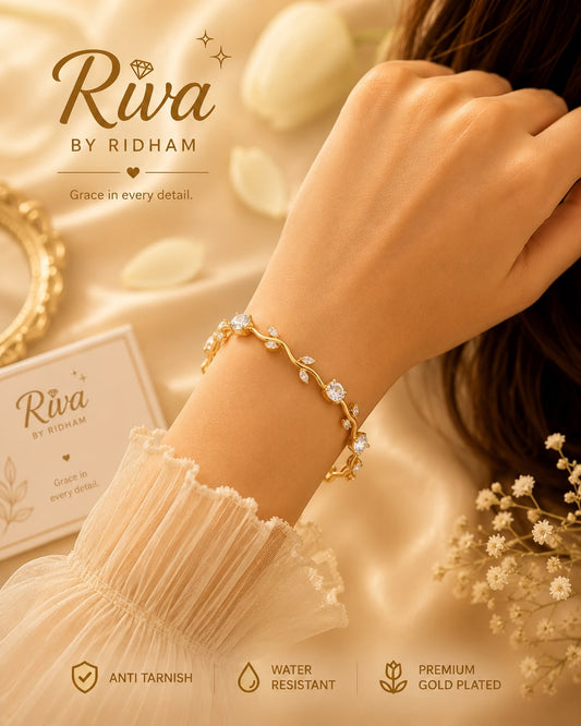 Tulip White-Golden Bracelet